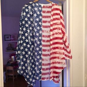 American Flag Cardigan/Coverup